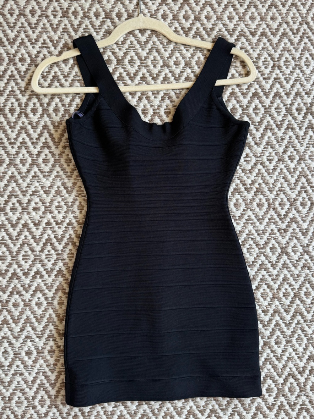 Herve Leger Black Scoop-Back Bandage Mini Dress
